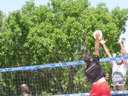 Me spiking past the block